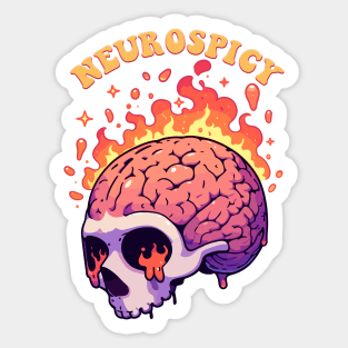 neurospicy drippy skull Sticker